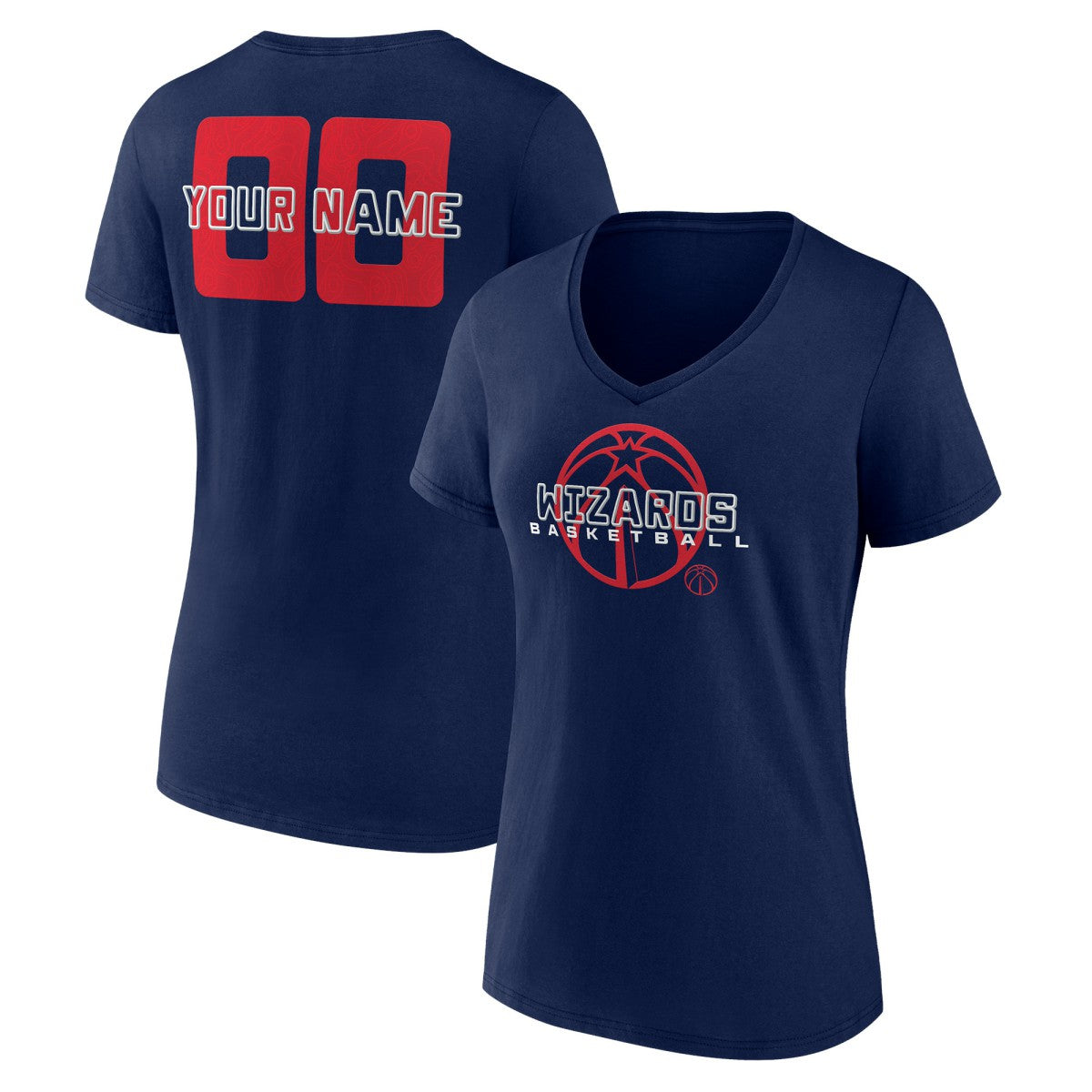 Washington Wizards Women's Stellar Personalized Name & Number V-Neck T-Shirt Discount