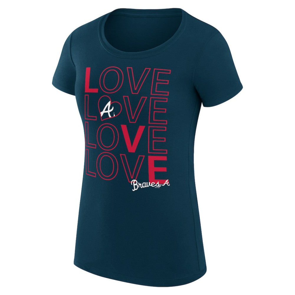 Atlanta Braves G-III 4Her by Carl Banks Women's Super-Slim Fit Lightweight Love Graphic Team T-Shirt | MLB New