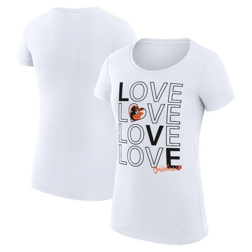 Baltimore Orioles G-III 4Her by Carl Banks Women's Super-Slim Fit Lightweight Love Graphic Team T-Shirt | MLB Online