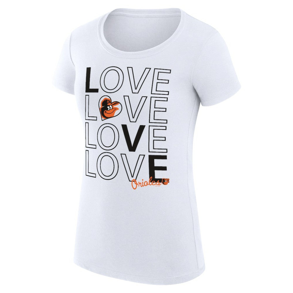 Baltimore Orioles G-III 4Her by Carl Banks Women's Super-Slim Fit Lightweight Love Graphic Team T-Shirt | MLB Online