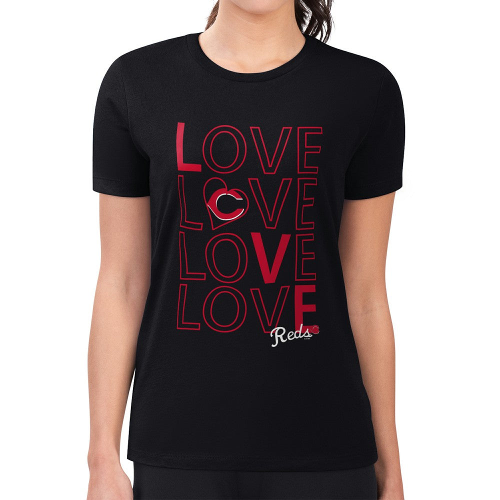 Cincinnati Reds G-III 4Her by Carl Banks Women's Super-Slim Fit Lightweight Love Graphic Team T-Shirt | MLB Discount