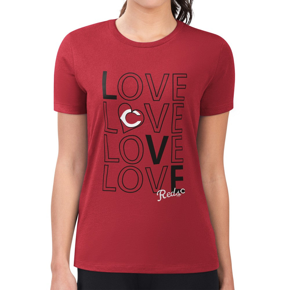 Cincinnati Reds G-III 4Her by Carl Banks Women's Super-Slim Fit Lightweight Love Graphic Team T-Shirt | MLB Online