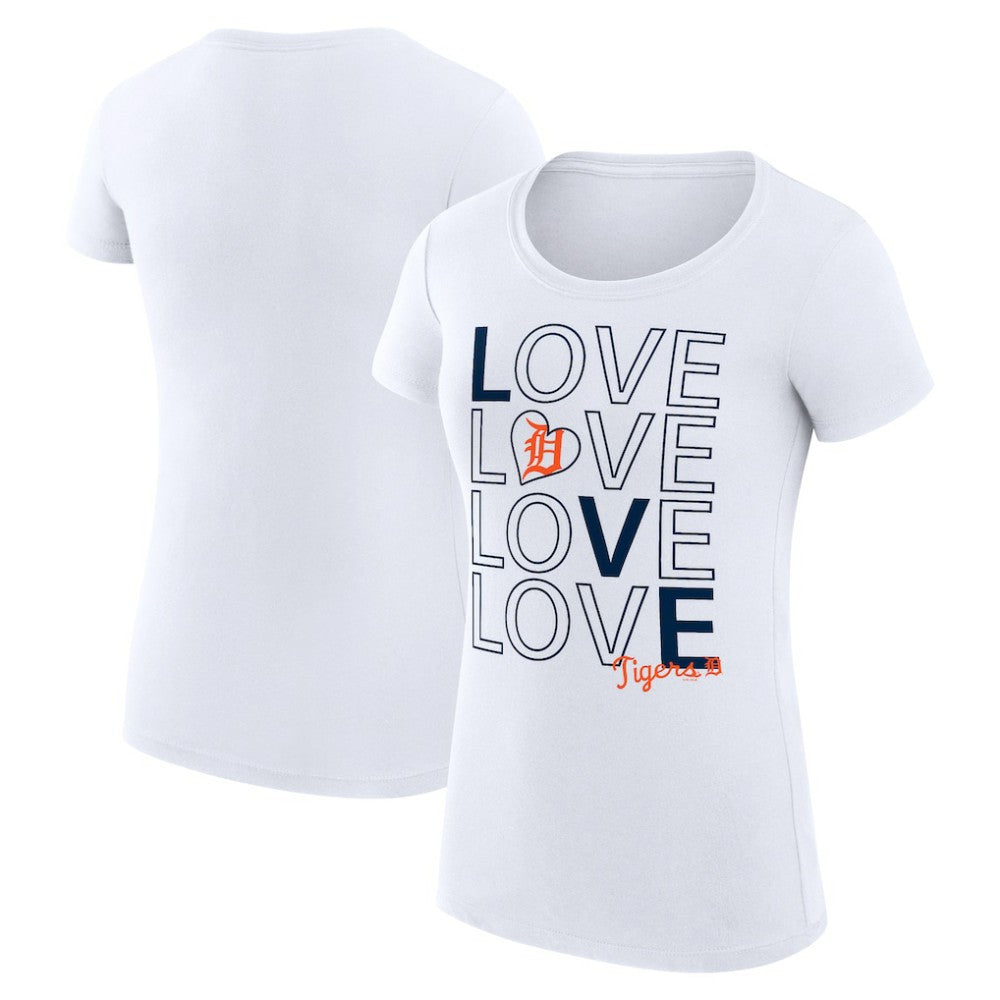 Detroit Tigers G-III 4Her by Carl Banks Women's Super-Slim Fit Lightweight Love Graphic Team T-Shirt | MLB Shop