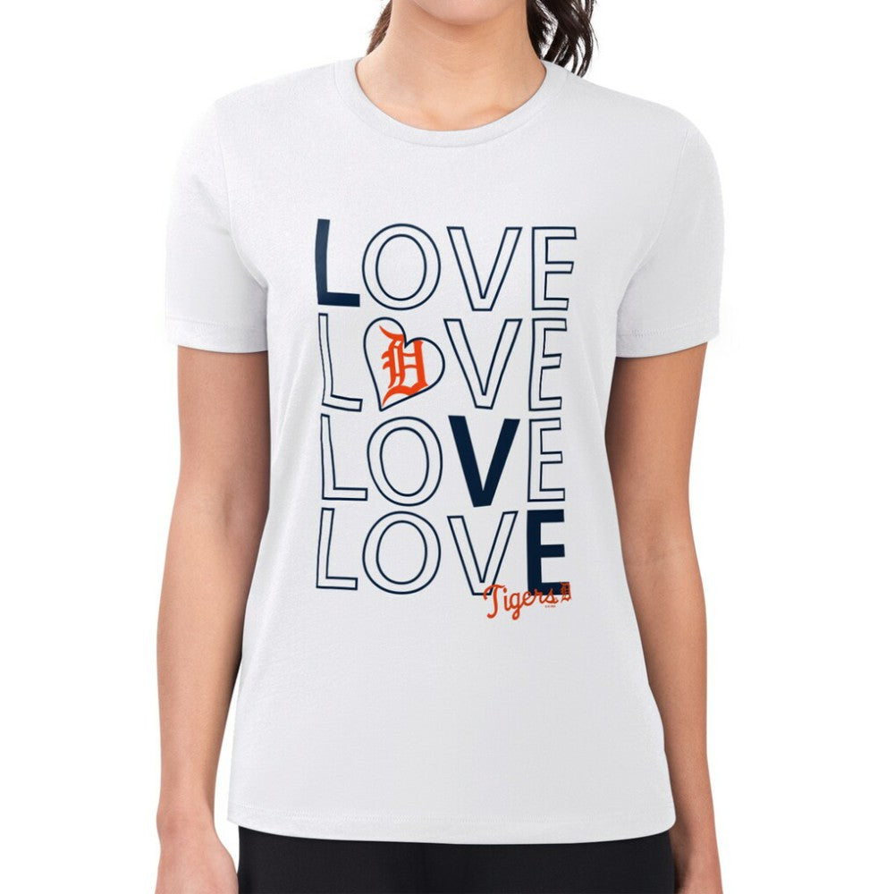 Detroit Tigers G-III 4Her by Carl Banks Women's Super-Slim Fit Lightweight Love Graphic Team T-Shirt | MLB Shop