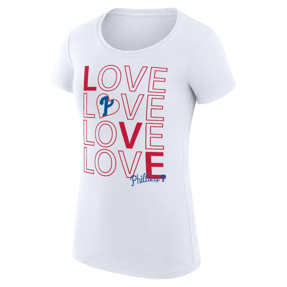 Philadelphia Phillies G-III 4Her by Carl Banks Women's Super-Slim Fit Lightweight Love Graphic Team T-Shirt | MLB New