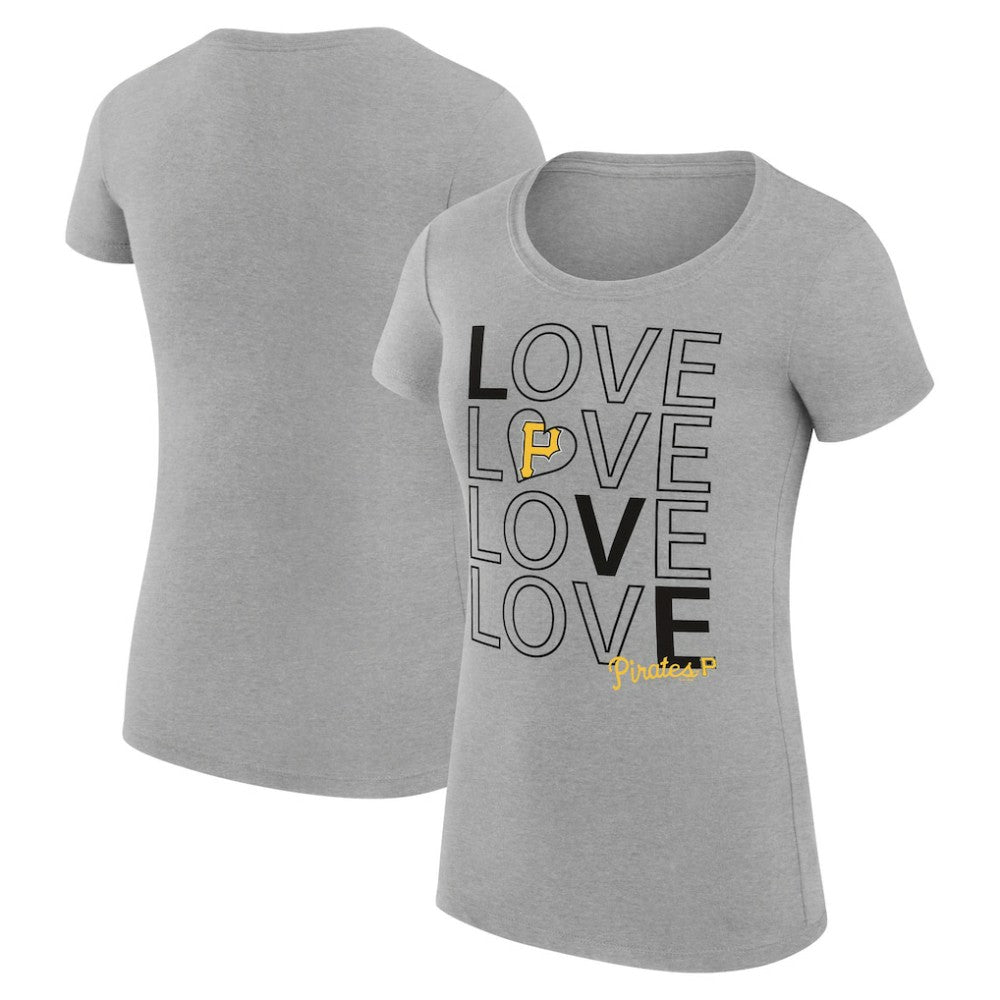 Pittsburgh Pirates G-III 4Her by Carl Banks Women's Super-Slim Fit Lightweight Love Graphic Team T-Shirt | MLB New