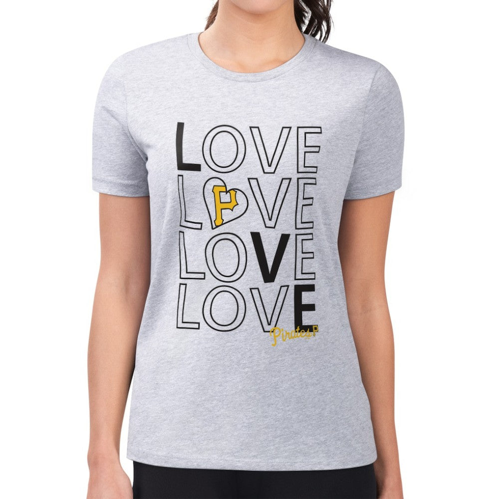 Pittsburgh Pirates G-III 4Her by Carl Banks Women's Super-Slim Fit Lightweight Love Graphic Team T-Shirt | MLB New