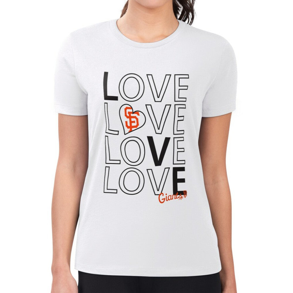 San Francisco Giants G-III 4Her by Carl Banks Women's Super-Slim Fit Lightweight Love Graphic Team T-Shirt | MLB Discount