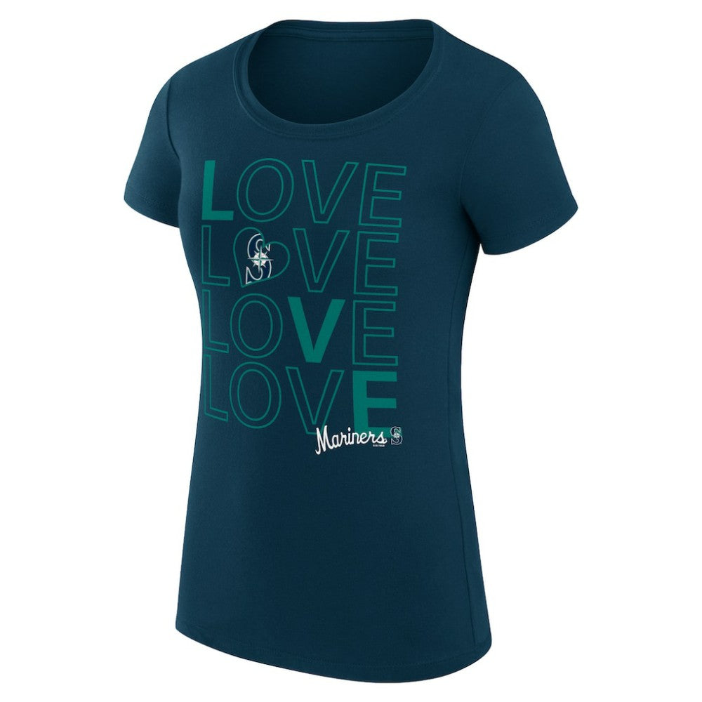 Seattle Mariners G-III 4Her by Carl Banks Women's Super-Slim Fit Lightweight Love Graphic Team T-Shirt | MLB Sale
