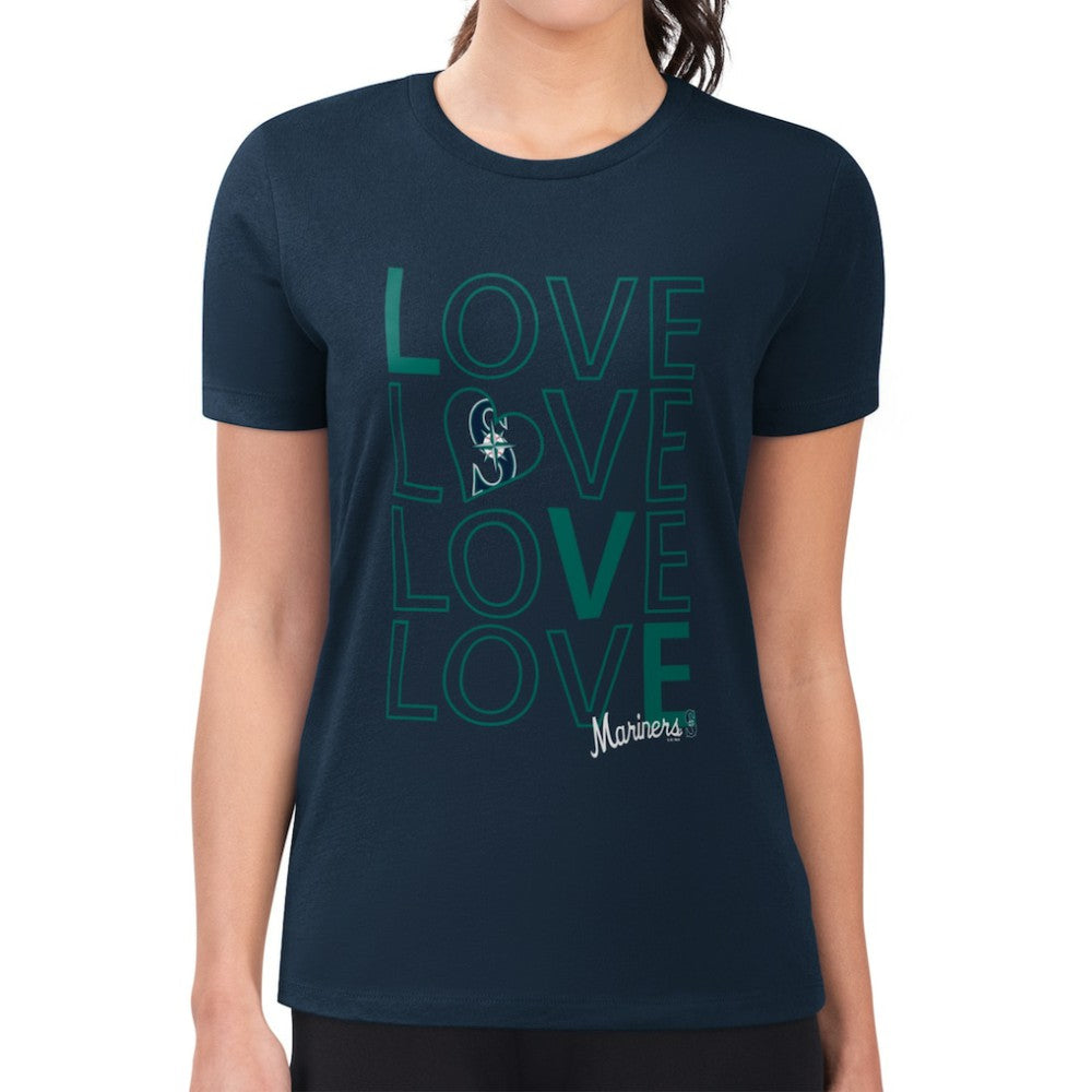 Seattle Mariners G-III 4Her by Carl Banks Women's Super-Slim Fit Lightweight Love Graphic Team T-Shirt | MLB Sale