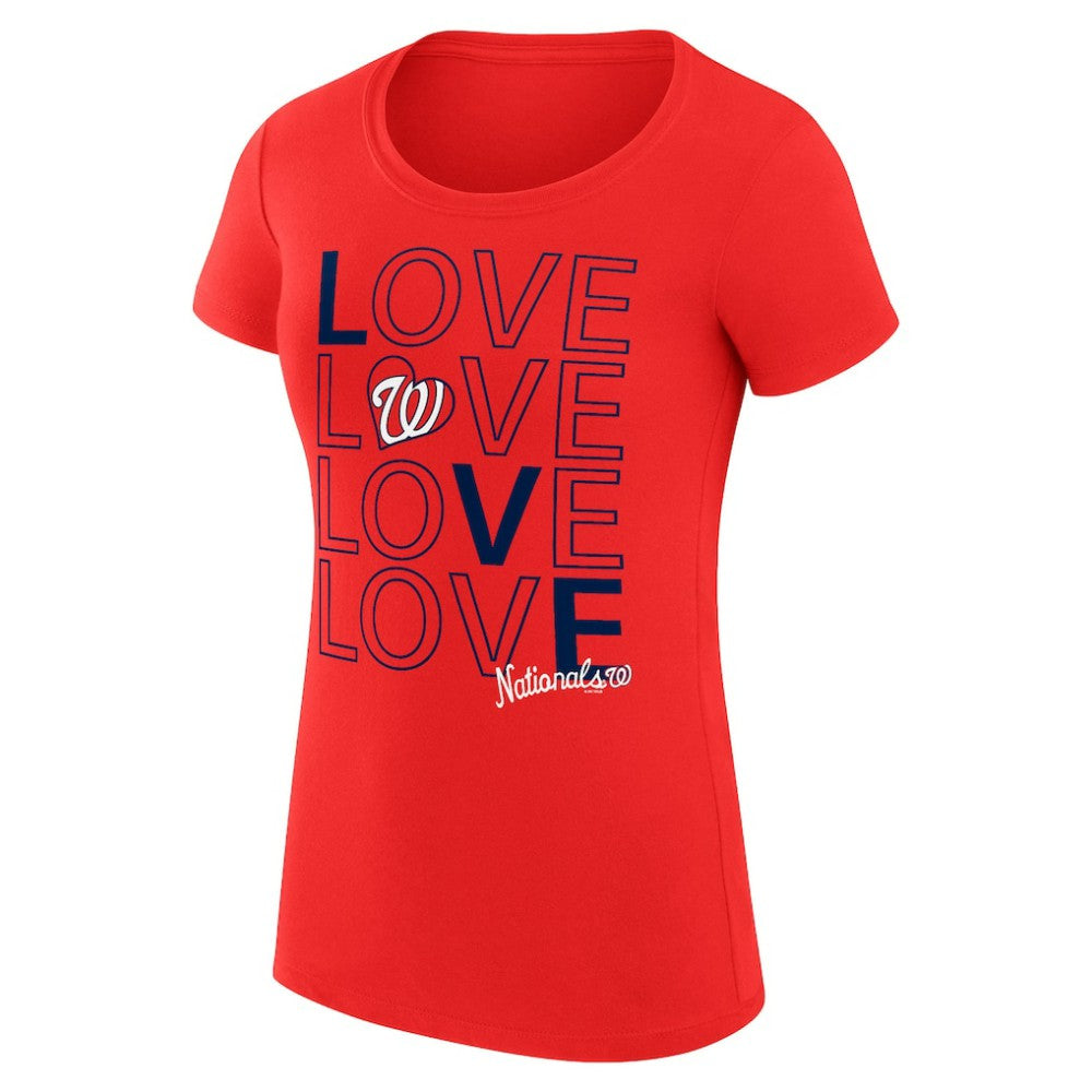 Washington Nationals G-III 4Her by Carl Banks Women's Super-Slim Fit Lightweight Love Graphic Team T-Shirt | MLB Discount