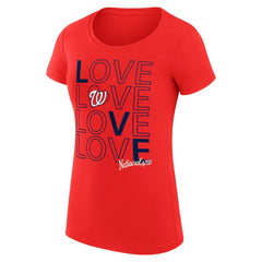 Washington Nationals G-III 4Her by Carl Banks Women's Super-Slim Fit Lightweight Love Graphic Team T-Shirt | MLB Discount