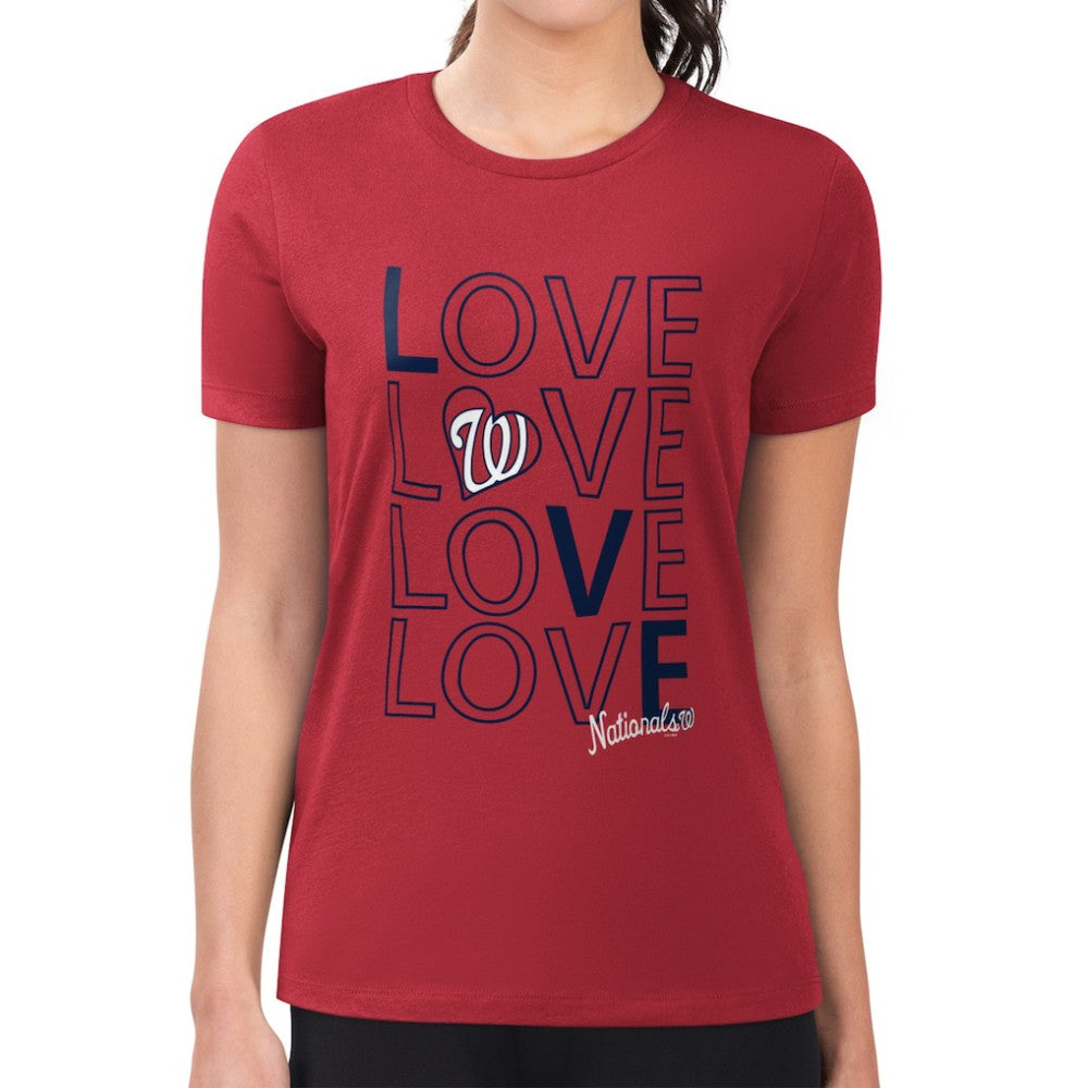 Washington Nationals G-III 4Her by Carl Banks Women's Super-Slim Fit Lightweight Love Graphic Team T-Shirt | MLB Discount