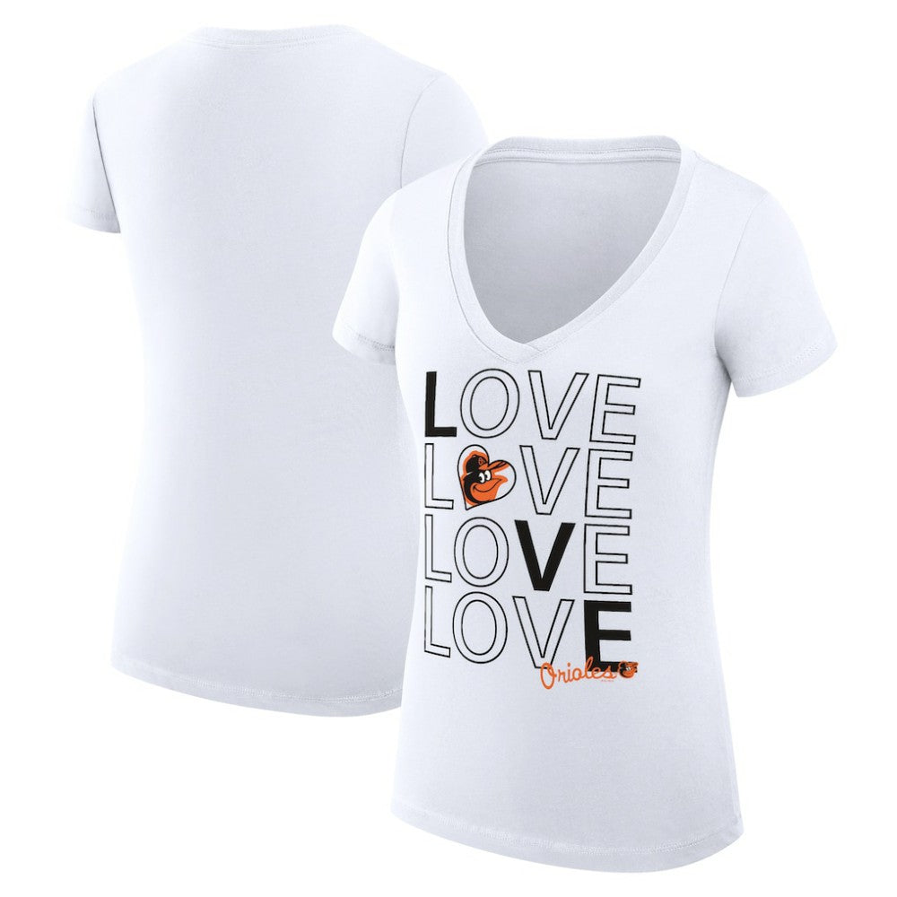 Baltimore Orioles G-III 4Her by Carl Banks Women's Super-Slim Fit Lightweight Love Graphic Team V-Neck T-Shirt | MLB Near me
