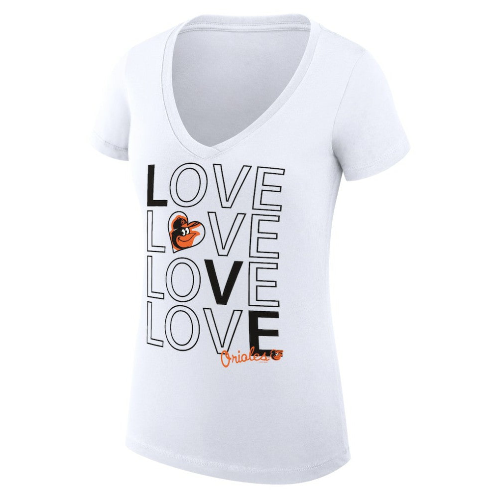 Baltimore Orioles G-III 4Her by Carl Banks Women's Super-Slim Fit Lightweight Love Graphic Team V-Neck T-Shirt | MLB Near me