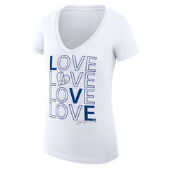 Los Angeles Dodgers G-III 4Her by Carl Banks Women's Super-Slim Fit Lightweight Love Graphic Team V-Neck T-Shirt | MLB Shop