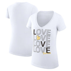 San Diego Padres G-III 4Her by Carl Banks Women's Super-Slim Fit Lightweight Love Graphic Team V-Neck T-Shirt | MLB Outlet