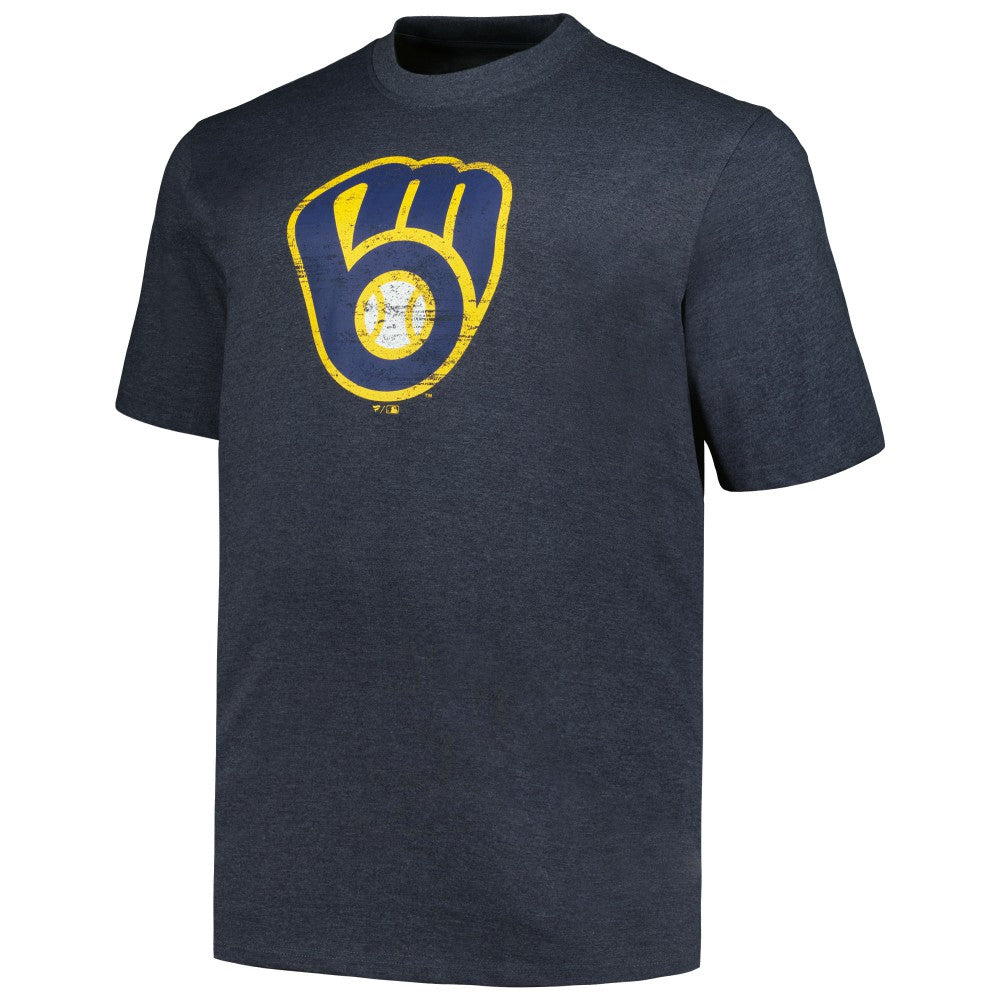 Milwaukee Brewers Profile Big & Tall Weathered Logo T-Shirt | MLB Sale