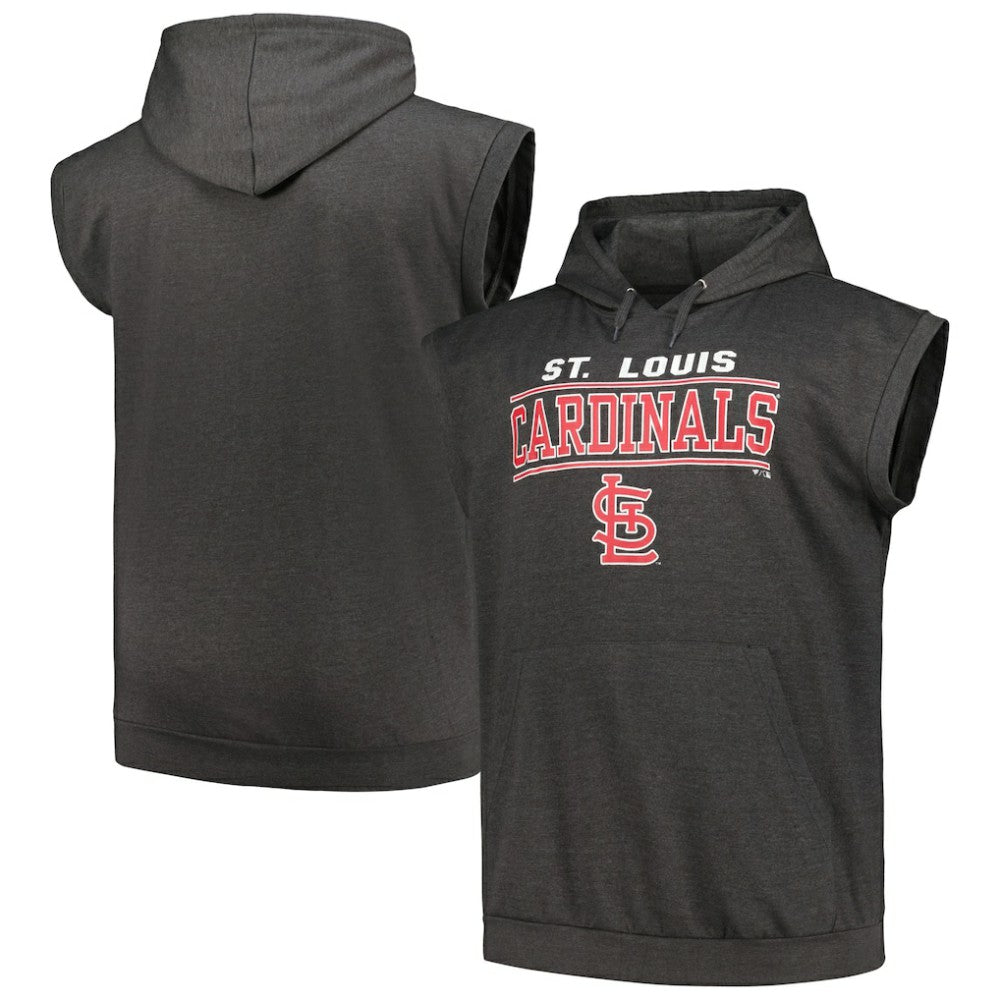St. Louis Cardinals Profile Big & Tall Muscle Sleeveless Pullover Hoodie | MLB Discount