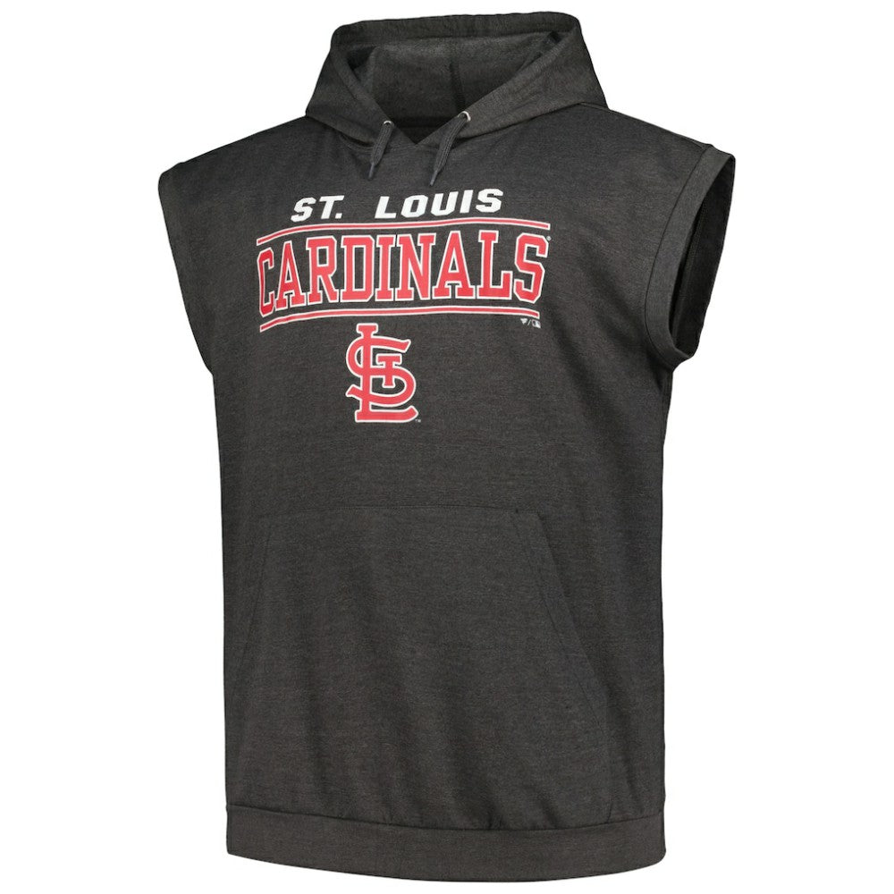 St. Louis Cardinals Profile Big & Tall Muscle Sleeveless Pullover Hoodie | MLB Discount