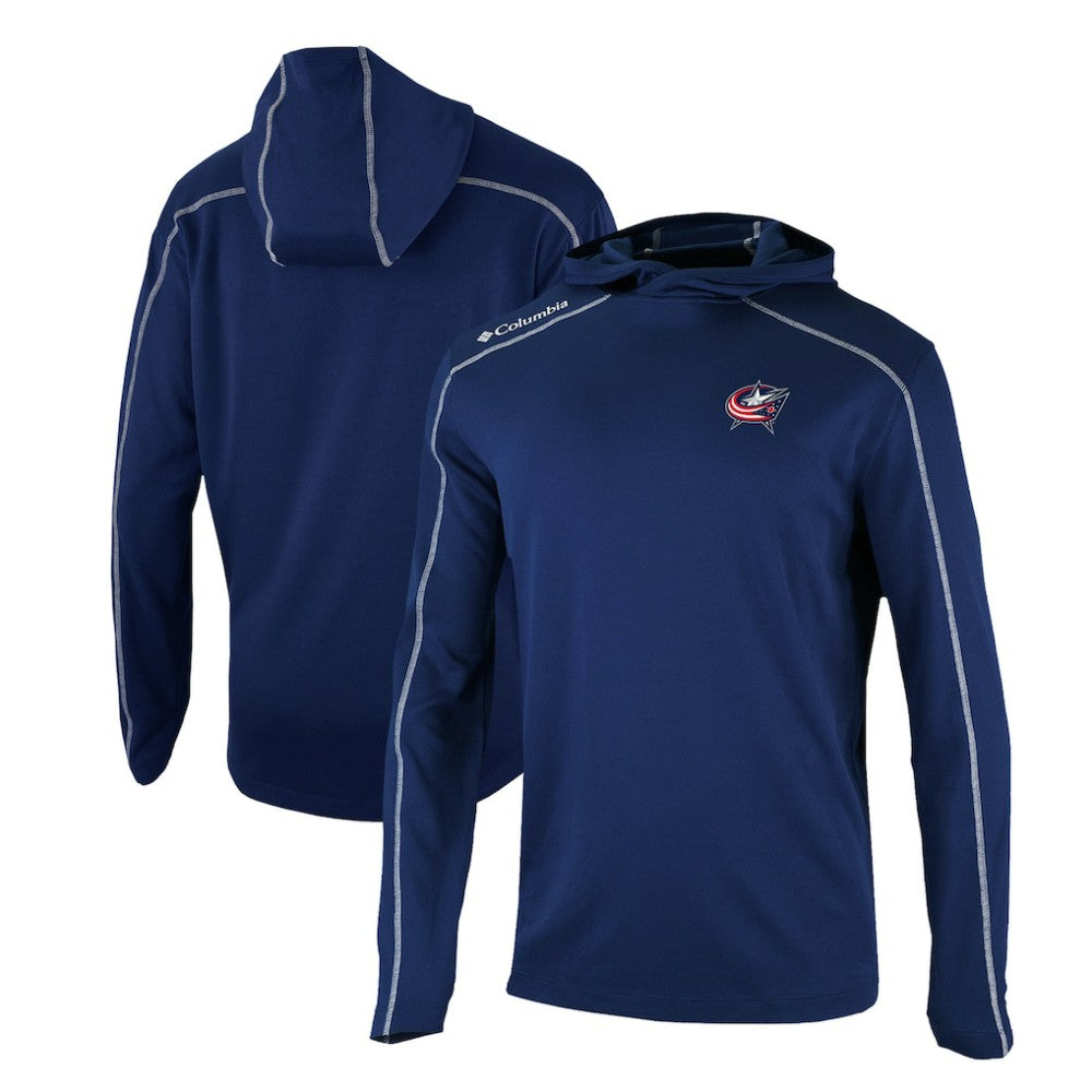Columbus Blue Jackets Columbia Omni-Wick Shotgun Long Sleeve Hoodie T-Shirt For Sale