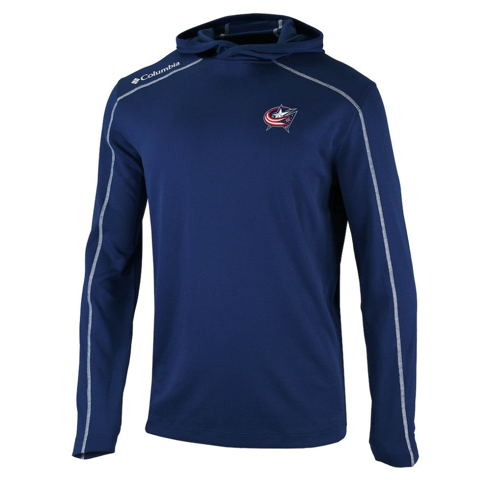 Columbus Blue Jackets Columbia Omni-Wick Shotgun Long Sleeve Hoodie T-Shirt For Sale