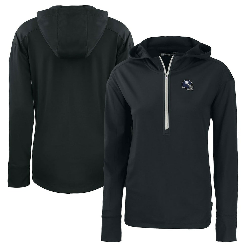 New York Giants  Cutter & Buck Women's Helmet Daybreak Eco Recycled Half-Zip Hoodie