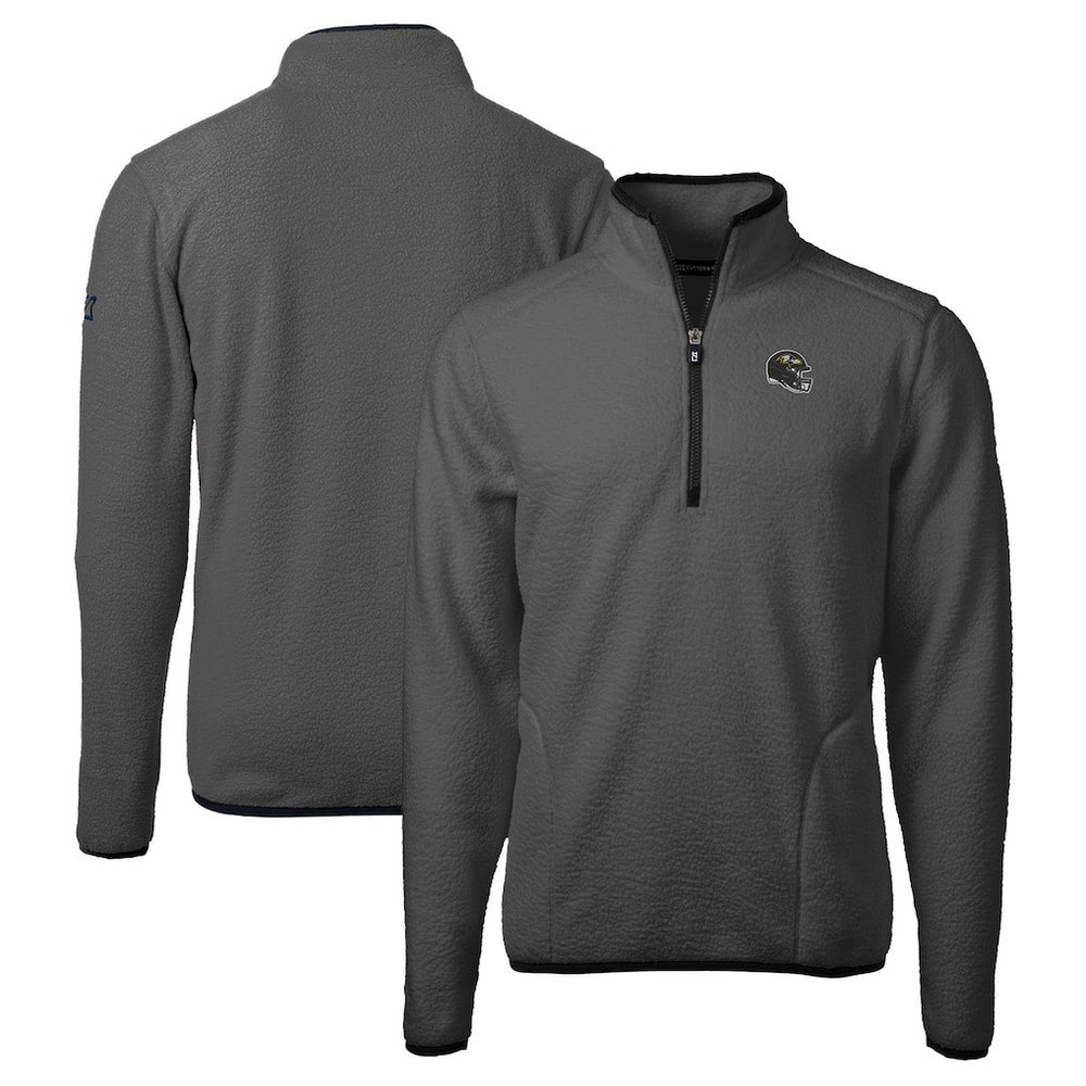 Baltimore Ravens  Cutter & Buck Helmet Cascade Eco Sherpa Fleece Quarter-Zip Pullover Jacket