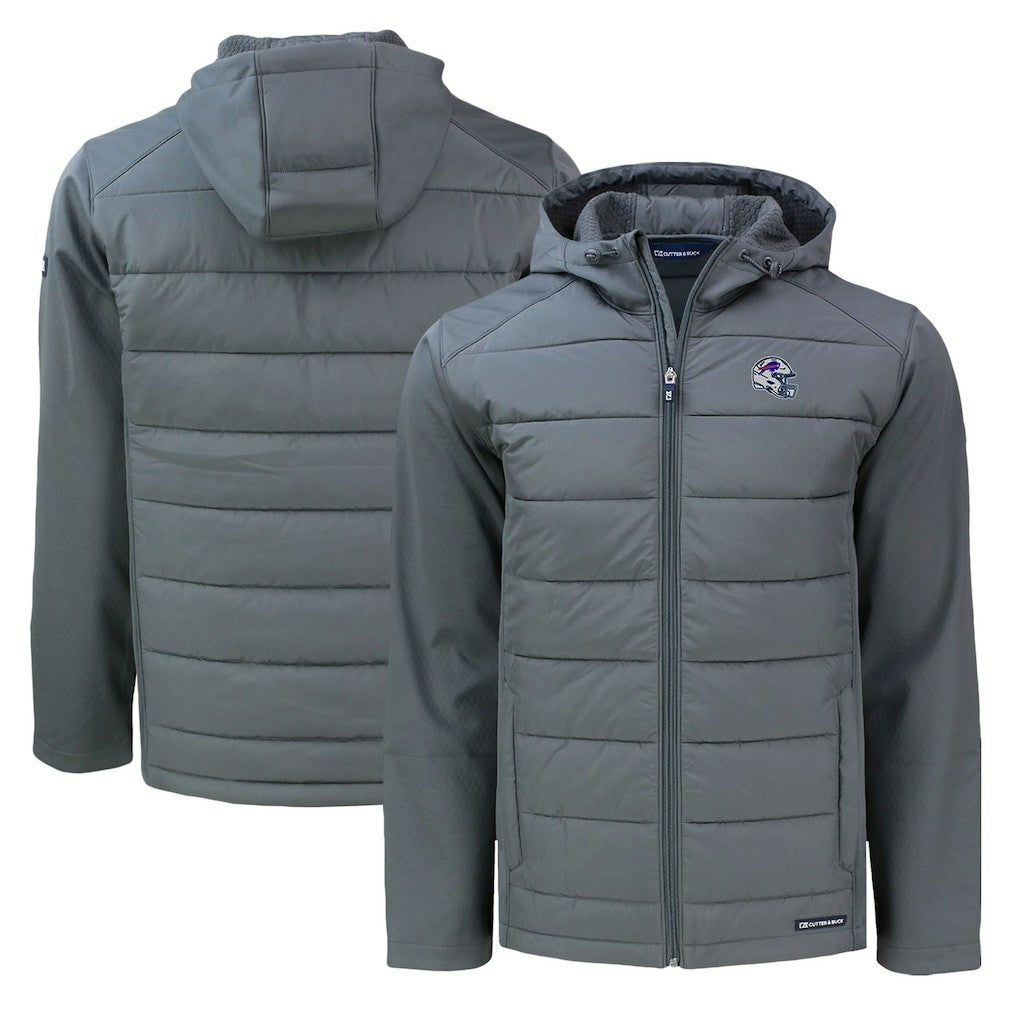 Buffalo Bills  Cutter & Buck Helmet Evoke Hybrid Eco Softshell Recycled Full-Zip Hoodie Jacket