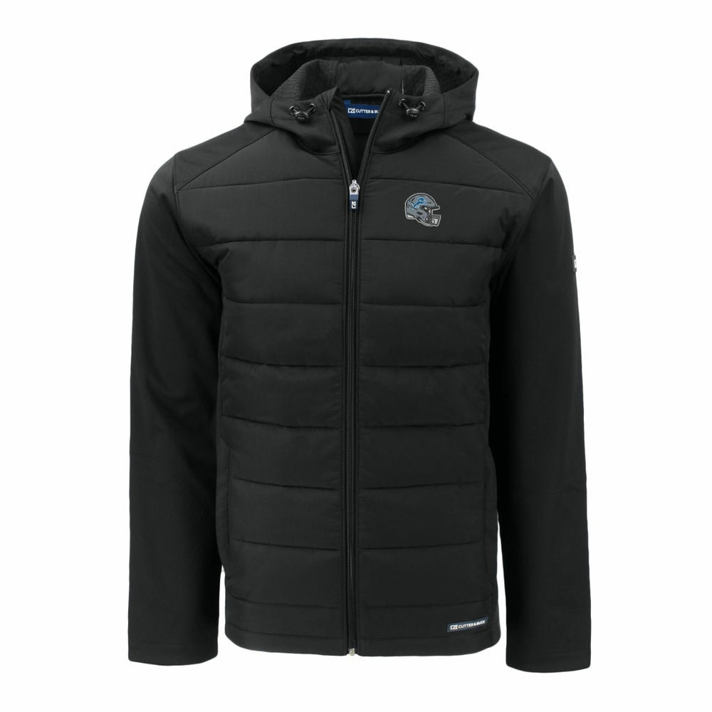Detroit Lions  Cutter & Buck Helmet Evoke Hybrid Eco Softshell Recycled Full-Zip Hoodie Jacket