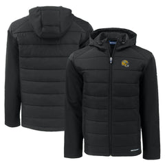 Green Bay Packers  Cutter & Buck Helmet Evoke Hybrid Eco Softshell Recycled Full-Zip Hoodie Jacket