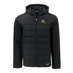 Green Bay Packers  Cutter & Buck Helmet Evoke Hybrid Eco Softshell Recycled Full-Zip Hoodie Jacket