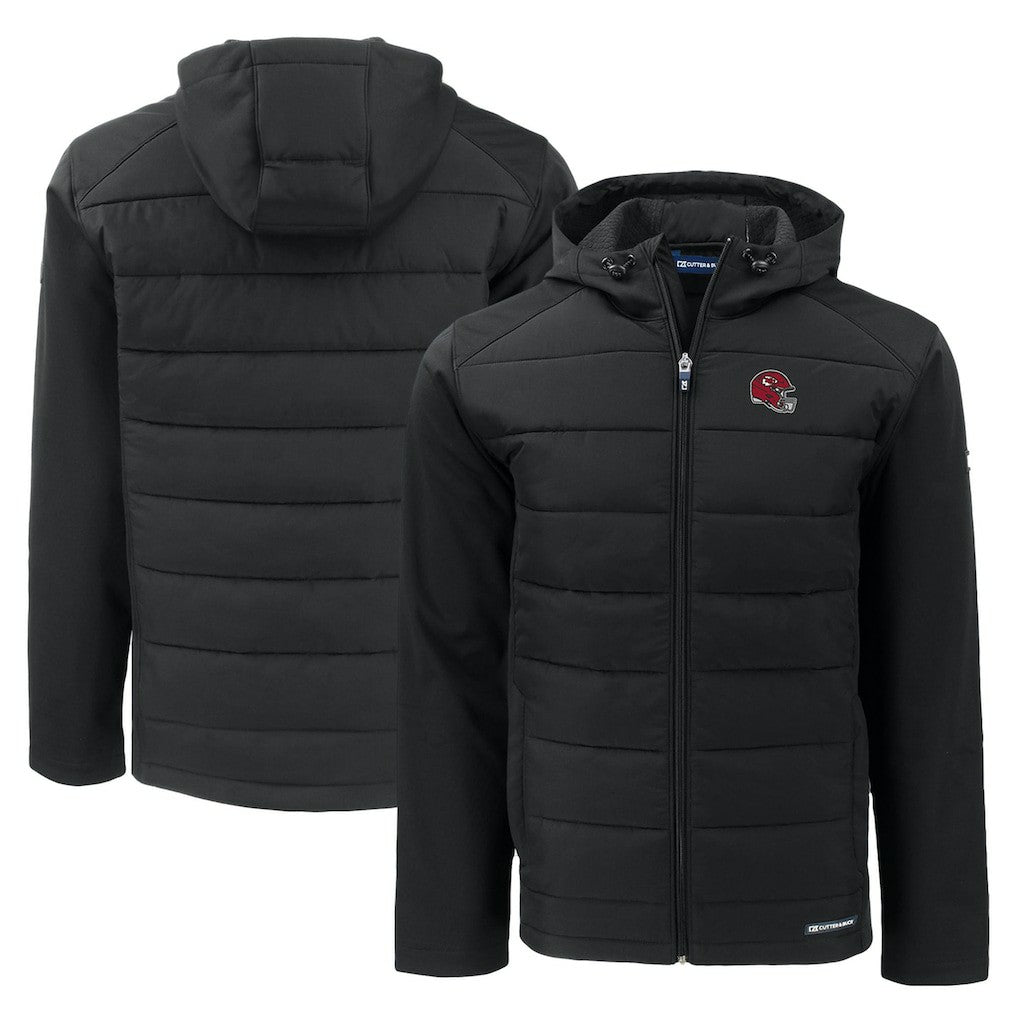 Kansas City Chiefs  Cutter & Buck Helmet Evoke Hybrid Eco Softshell Recycled Full-Zip Hoodie Jacket