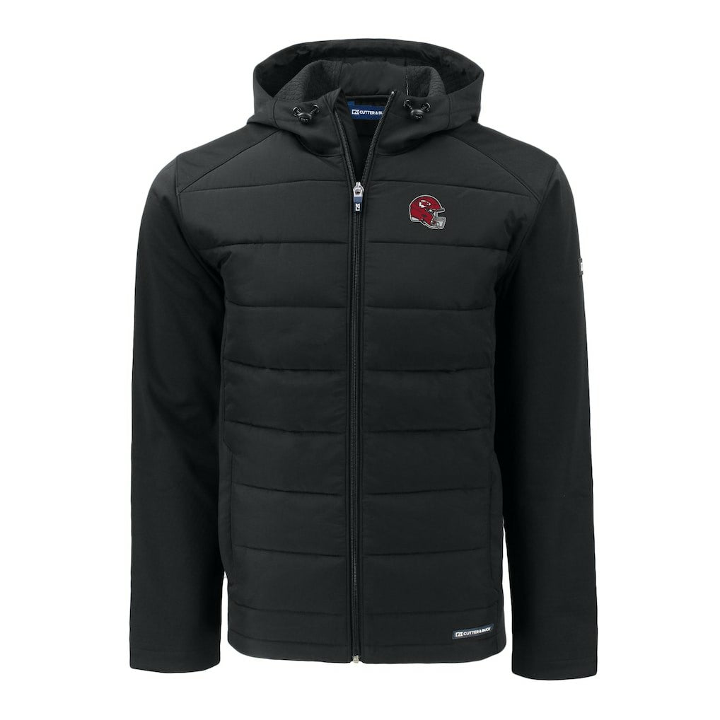 Kansas City Chiefs  Cutter & Buck Helmet Evoke Hybrid Eco Softshell Recycled Full-Zip Hoodie Jacket