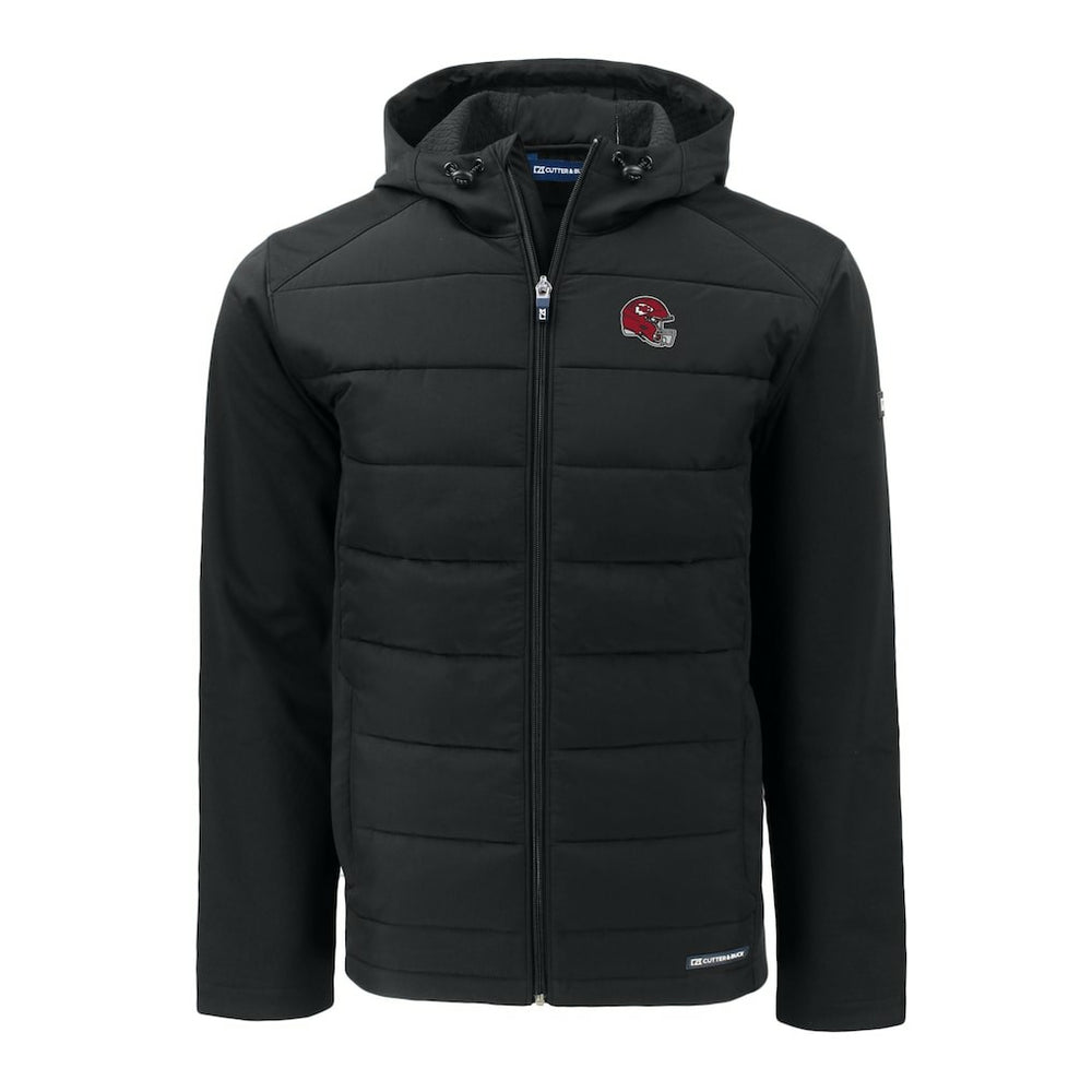 Kansas City Chiefs  Cutter & Buck Helmet Evoke Hybrid Eco Softshell Recycled Full-Zip Hoodie Jacket