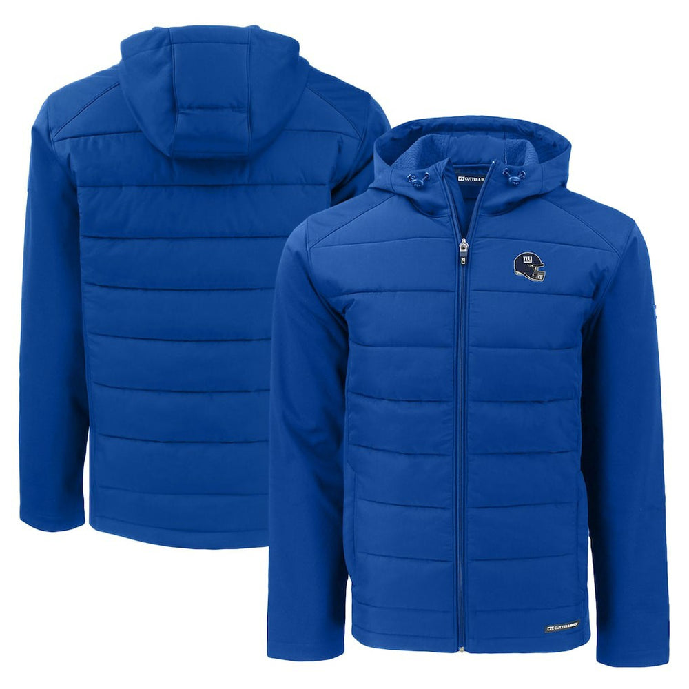 New York Giants  Cutter & Buck Helmet Evoke Hybrid Eco Softshell Recycled Full-Zip Hoodie Jacket
