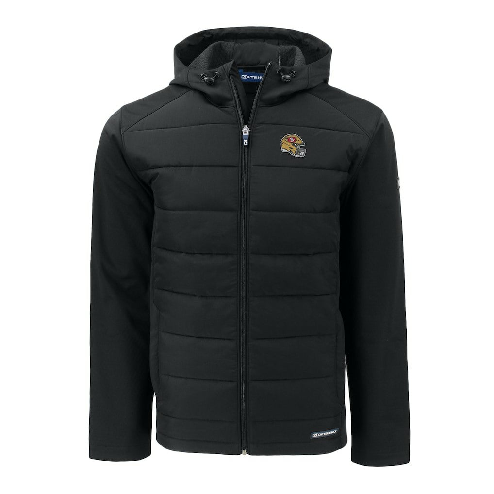 San Francisco 49ers  Cutter & Buck Helmet Evoke Hybrid Eco Softshell Recycled Full-Zip Hoodie Jacket