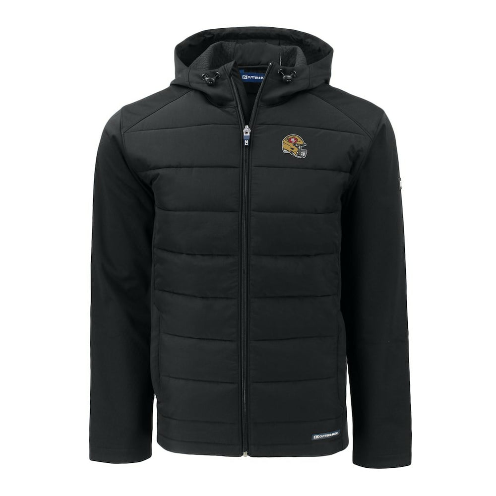 San Francisco 49ers  Cutter & Buck Helmet Evoke Hybrid Eco Softshell Recycled Full-Zip Hoodie Jacket