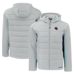 Washington Commanders  Cutter & Buck Helmet Evoke Hybrid Eco Softshell Recycled Full-Zip Hoodie Jacket