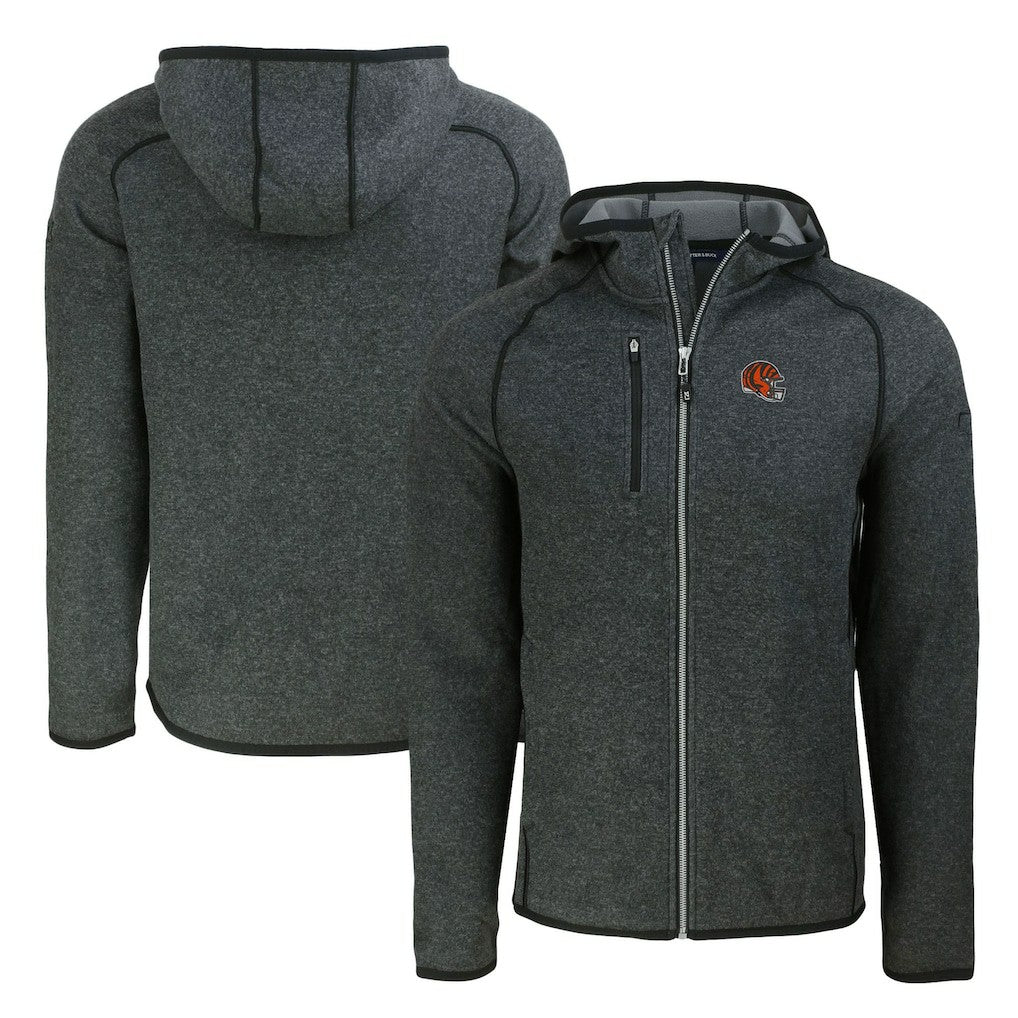 Cincinnati Bengals  Cutter & Buck Helmet Mainsail Sweater-Knit Full-Zip Hoodie
