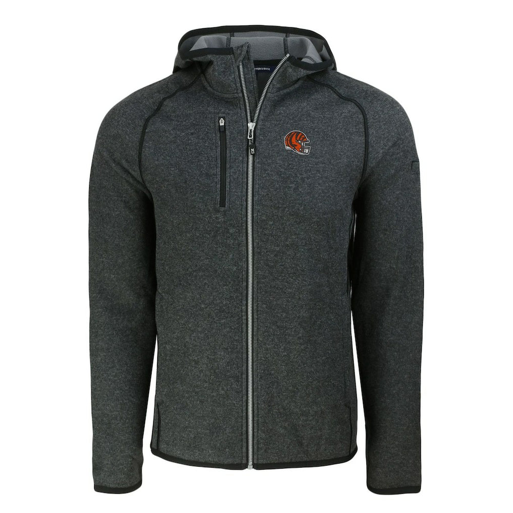 Cincinnati Bengals  Cutter & Buck Helmet Mainsail Sweater-Knit Full-Zip Hoodie