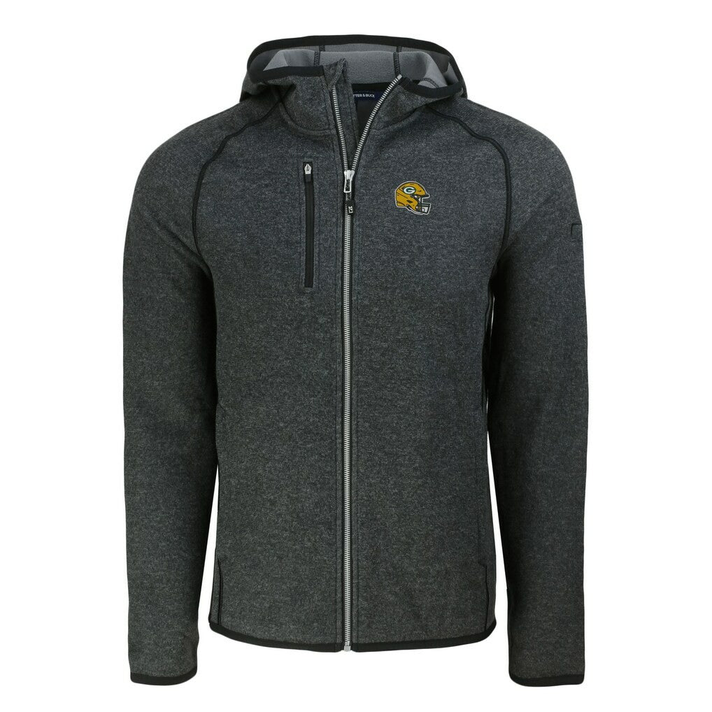 Green Bay Packers  Cutter & Buck Helmet Mainsail Sweater-Knit Full-Zip Hoodie