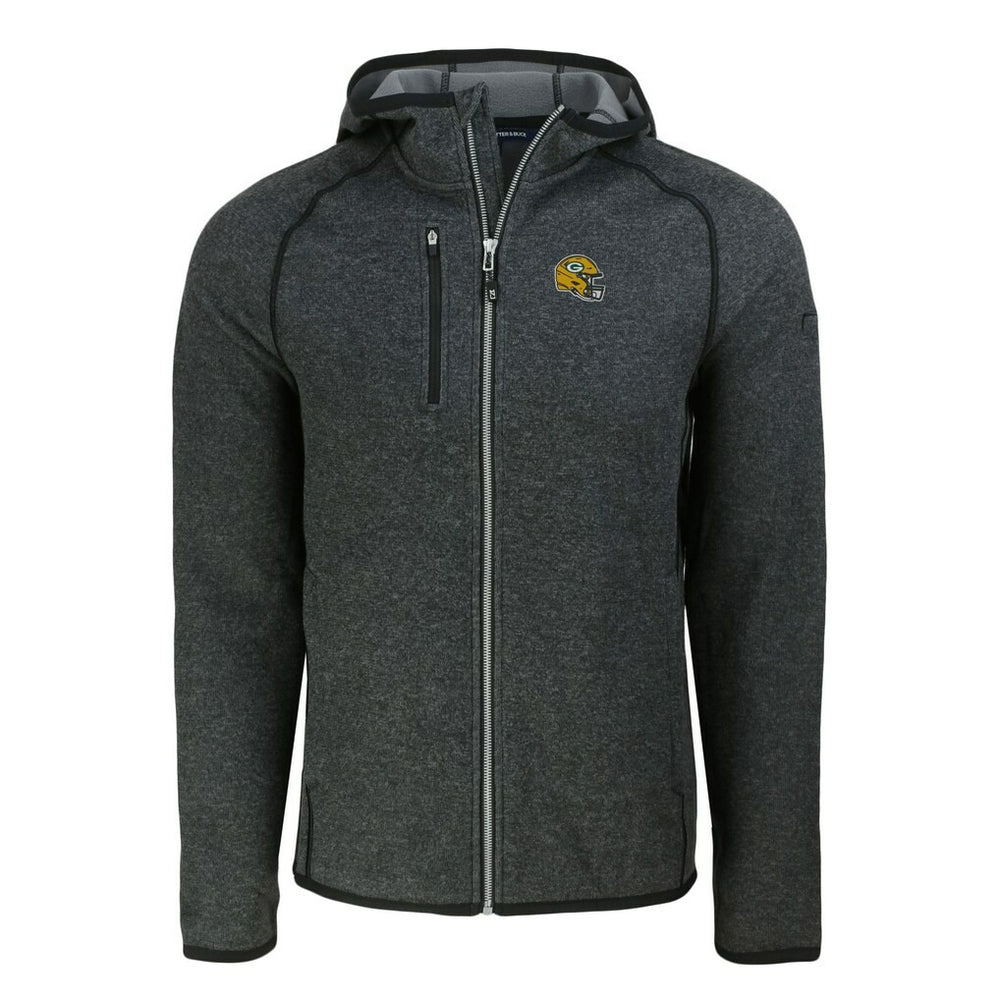 Green Bay Packers  Cutter & Buck Helmet Mainsail Sweater-Knit Full-Zip Hoodie