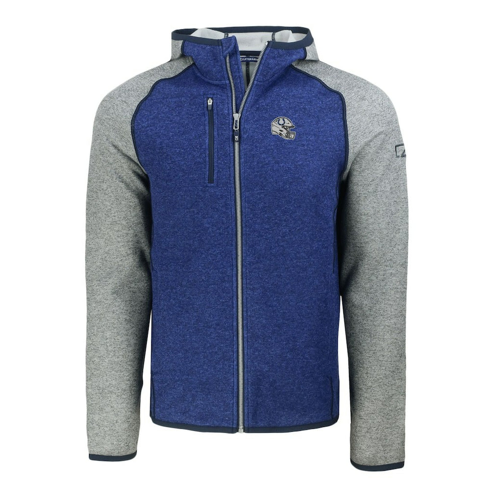 Indianapolis Colts  Cutter & Buck Helmet Mainsail Sweater-Knit Full-Zip Hoodie