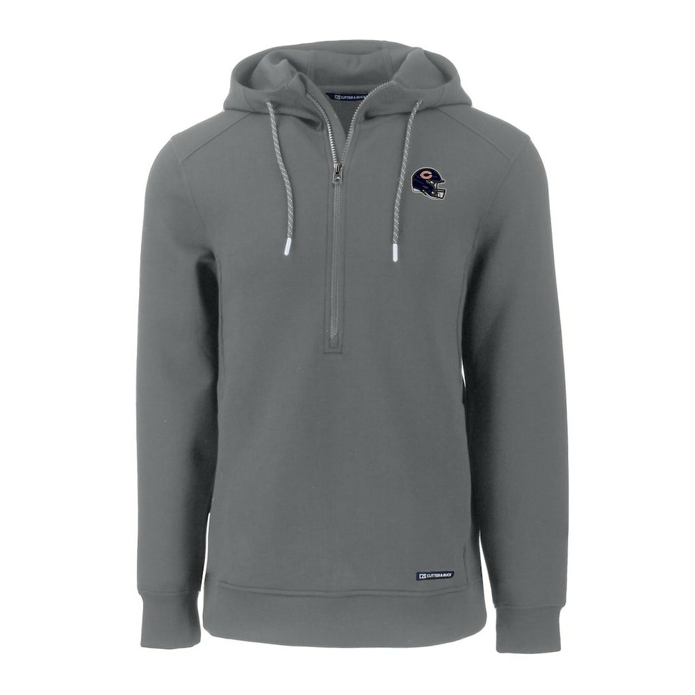 Chicago Bears  Cutter & Buck Helmet Roam Eco Half-Zip Recycled Pullover Hoodie
