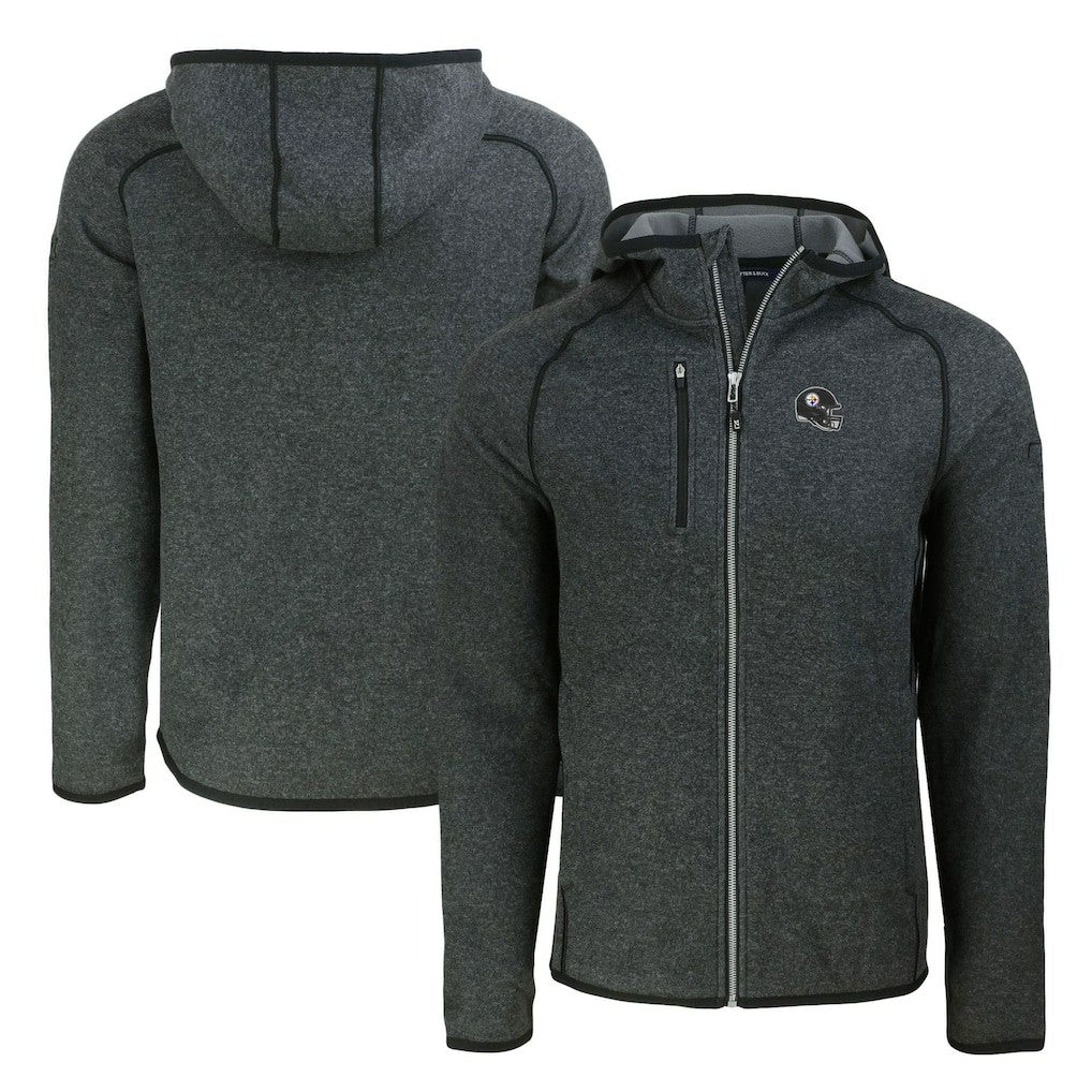 Pittsburgh Steelers  Cutter & Buck Helmet Mainsail Sweater-Knit Full-Zip Hoodie