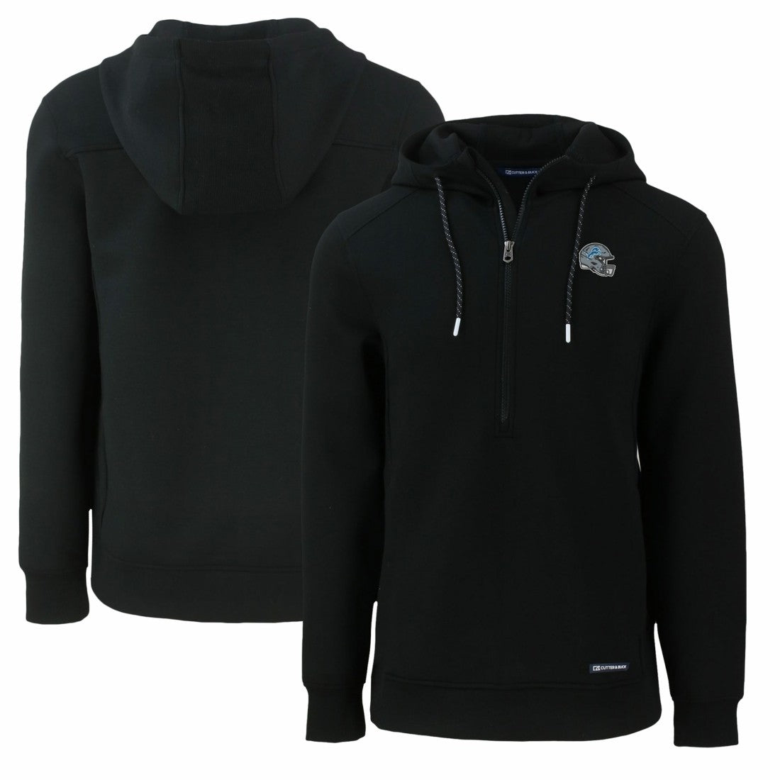 Detroit Lions  Cutter & Buck Helmet Roam Eco Half-Zip Recycled Pullover Hoodie