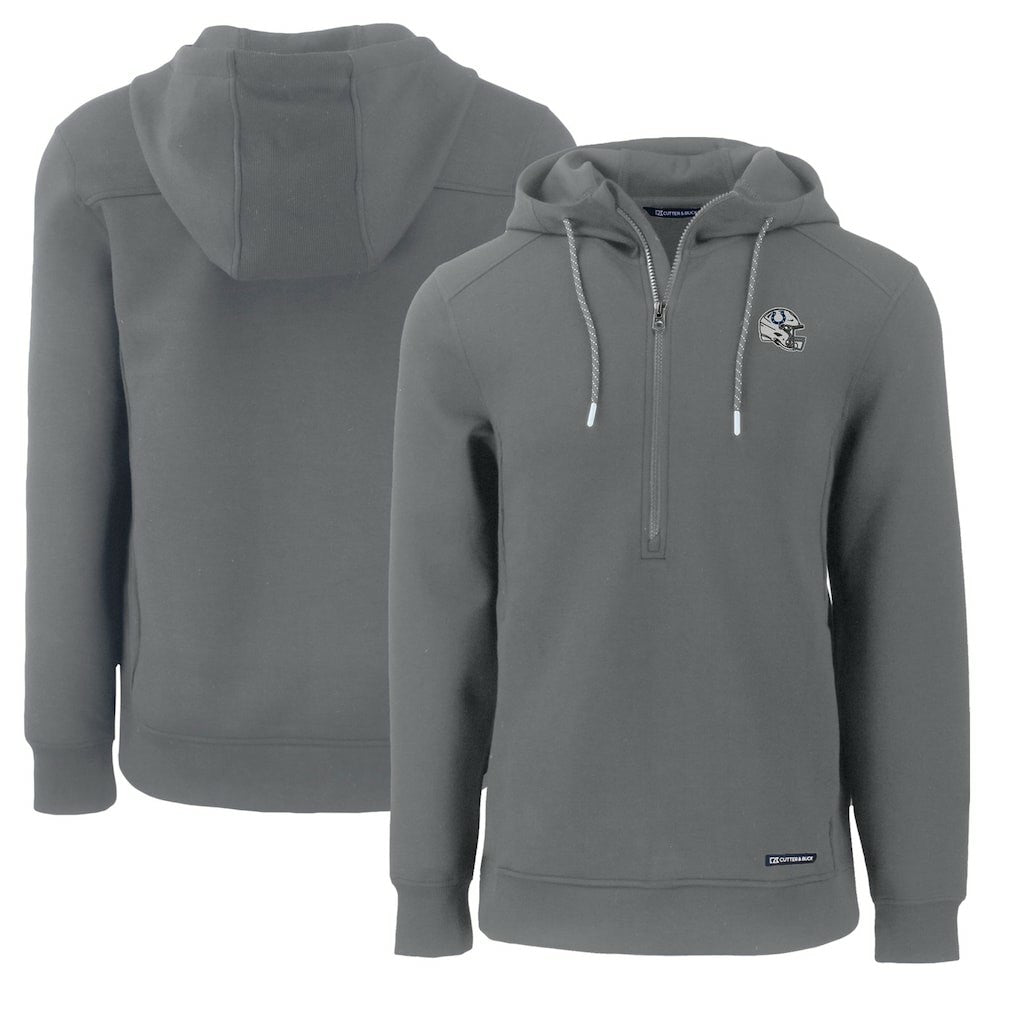 Indianapolis Colts  Cutter & Buck Helmet Roam Eco Half-Zip Recycled Pullover Hoodie