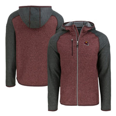 Washington Commanders  Cutter & Buck Helmet Mainsail Sweater-Knit Full-Zip Hoodie