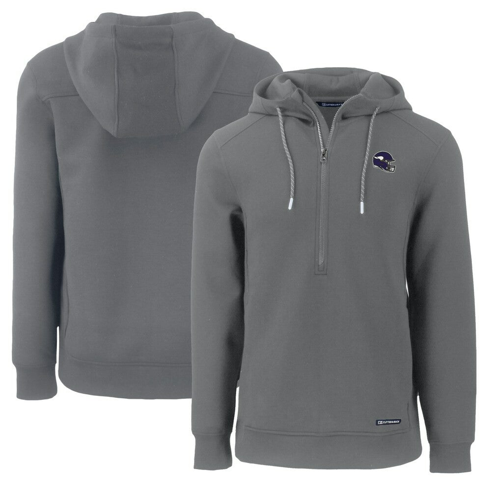 Minnesota Vikings  Cutter & Buck Helmet Roam Eco Half-Zip Recycled Pullover Hoodie